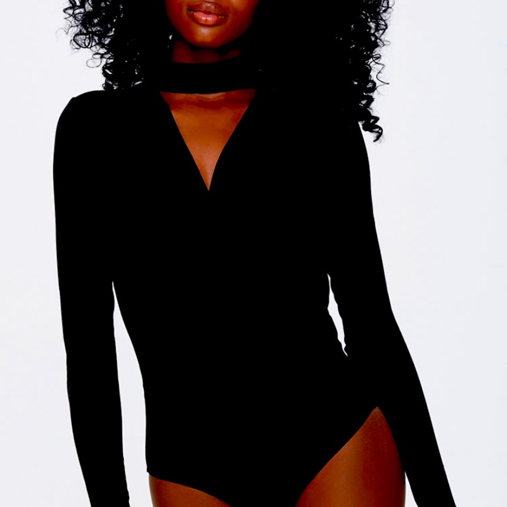 FOREVER 21 NWOT Mock Neck Surplice Bodysuit